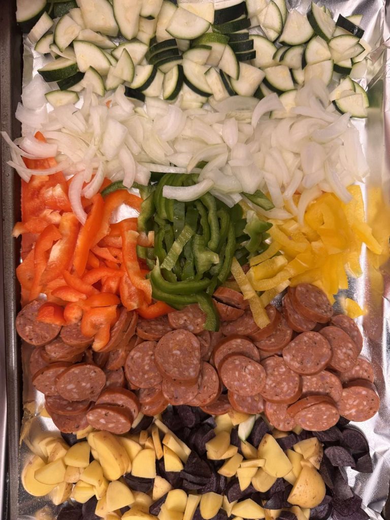 I eat this one pan sausage & veggie bake weekly