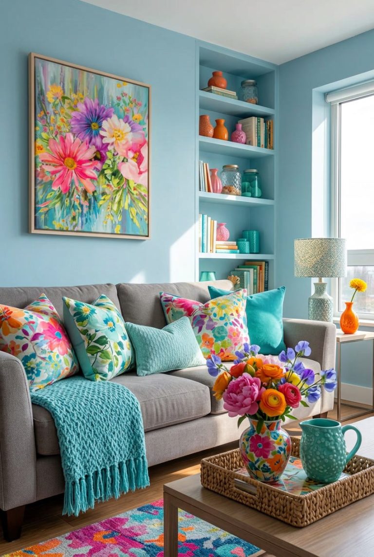 30 Bright & Colorful Living Room Decor Ideas for a Cheerful Home