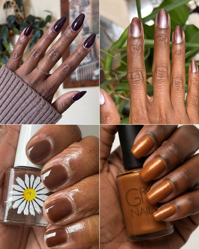 I Found the 33+ PRETTIEST Brown Nail Colors for Dark Skin